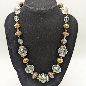 Vintage Liz Claiborne Beaded Necklace in brown and amber tones